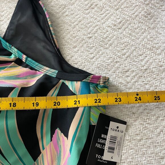 Torrid Womens 4 Active Wireless Mesh High Neck One Piece Swimsuit Floral NWT - Picture 7 of 9